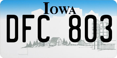 IA license plate DFC803