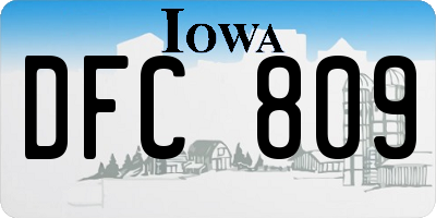 IA license plate DFC809