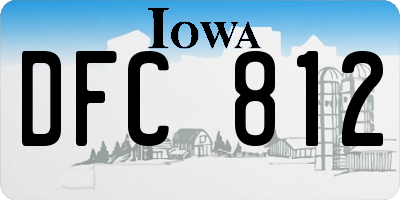 IA license plate DFC812