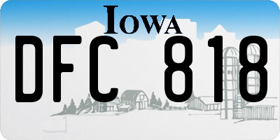 IA license plate DFC818
