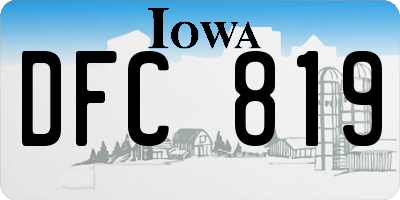 IA license plate DFC819
