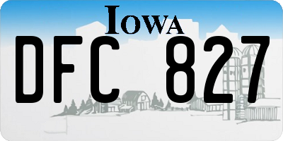IA license plate DFC827