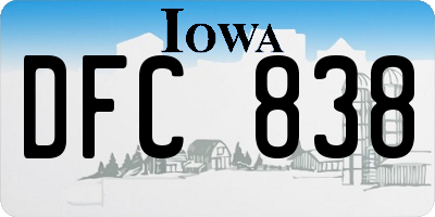 IA license plate DFC838