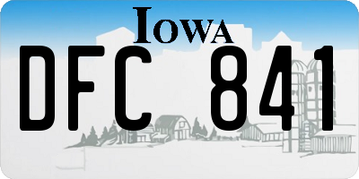 IA license plate DFC841