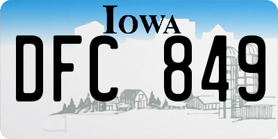 IA license plate DFC849