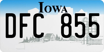 IA license plate DFC855