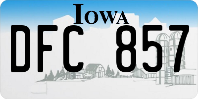 IA license plate DFC857