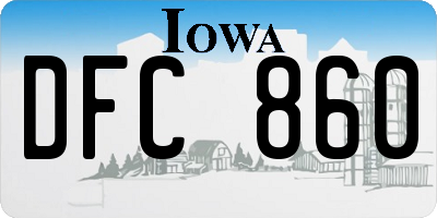 IA license plate DFC860