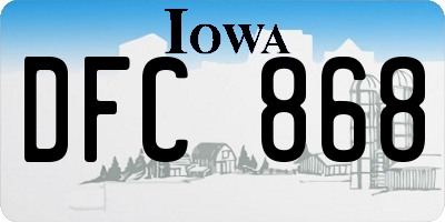 IA license plate DFC868