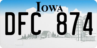 IA license plate DFC874