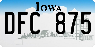 IA license plate DFC875