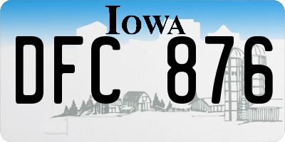 IA license plate DFC876