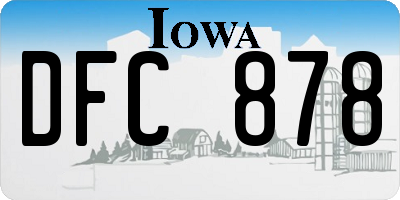 IA license plate DFC878