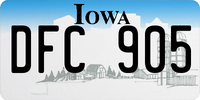 IA license plate DFC905