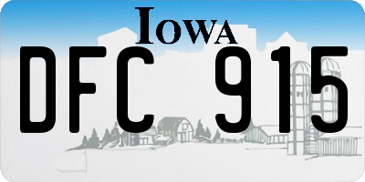 IA license plate DFC915