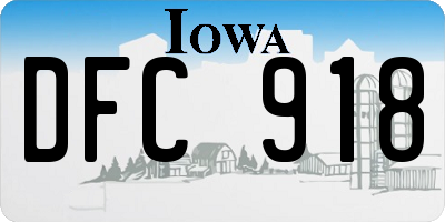 IA license plate DFC918