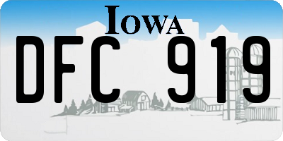 IA license plate DFC919