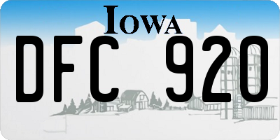 IA license plate DFC920