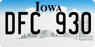 IA license plate DFC930