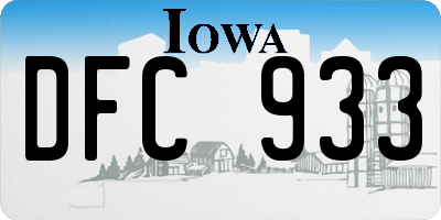 IA license plate DFC933