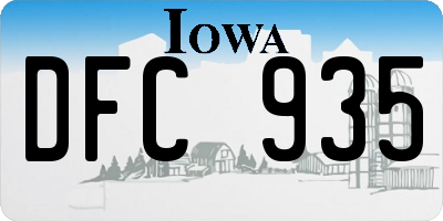 IA license plate DFC935