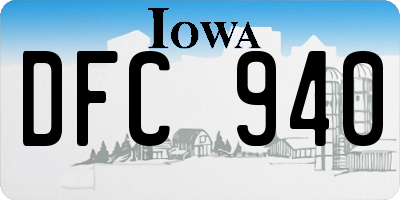IA license plate DFC940