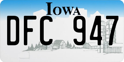 IA license plate DFC947