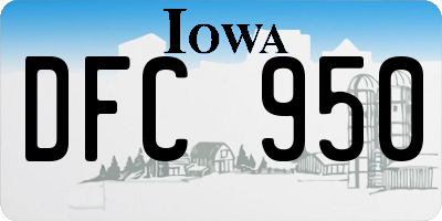 IA license plate DFC950
