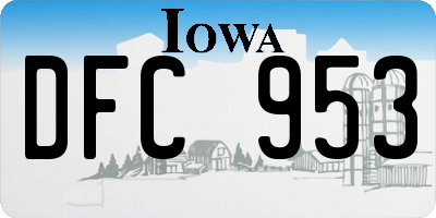IA license plate DFC953