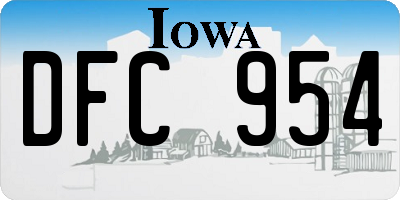 IA license plate DFC954