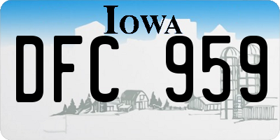 IA license plate DFC959
