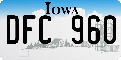 IA license plate DFC960