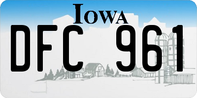 IA license plate DFC961