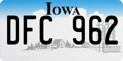 IA license plate DFC962