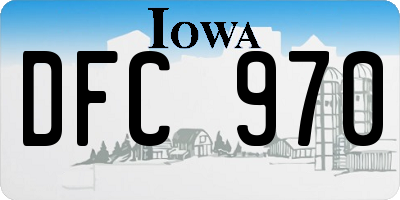 IA license plate DFC970