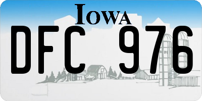 IA license plate DFC976
