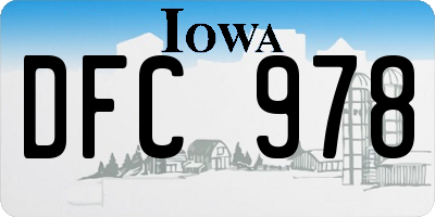 IA license plate DFC978