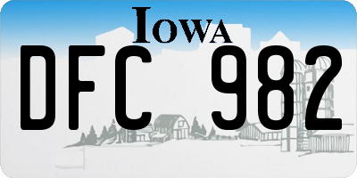 IA license plate DFC982