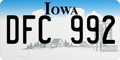 IA license plate DFC992