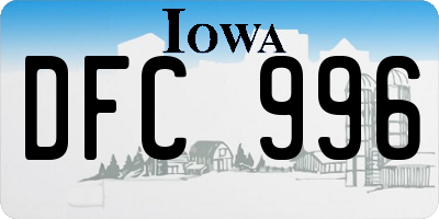 IA license plate DFC996