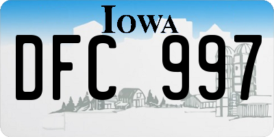 IA license plate DFC997