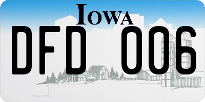 IA license plate DFD006