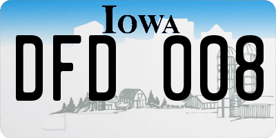 IA license plate DFD008