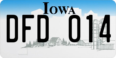 IA license plate DFD014