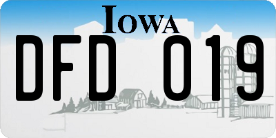 IA license plate DFD019