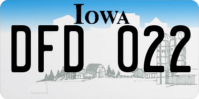 IA license plate DFD022