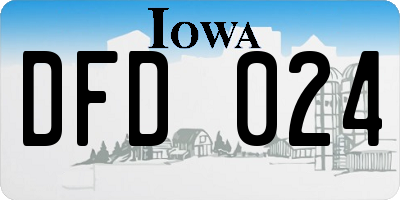 IA license plate DFD024