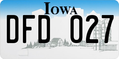IA license plate DFD027