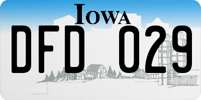 IA license plate DFD029