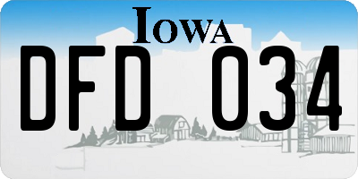 IA license plate DFD034